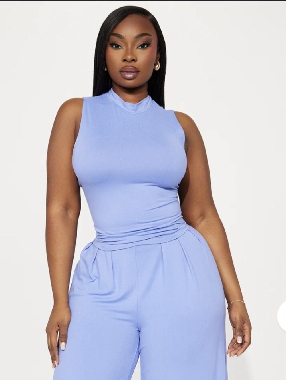 Fashion Nova Periwinkle Blue Wide-Leg Jumpsuit